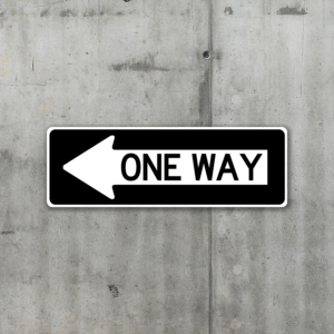 One Way Left Arrow H
