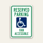Van Accessible Handicap Parking Sign