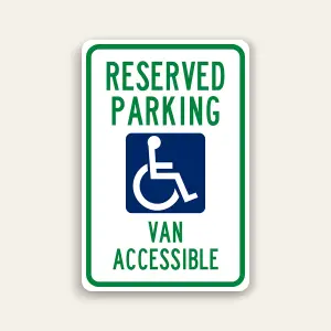 Van Accessible Handicap Parking Sign