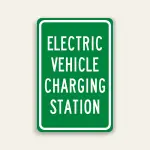 Electric Vehicle Charging Station Sign 12×18 Inch (Green)