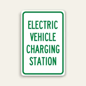 Electric Vehicle Charging Station Sign 12×18 Inch (White)