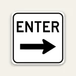 Enter – Right Arrow Sign 24×24 Inch (Black)