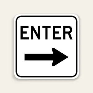 Enter – Right Arrow Sign 24×24 Inch (Black)