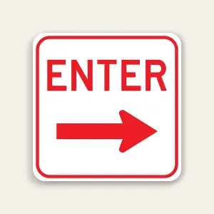 Enter – Right Arrow Sign 24×24 Inch (Red)