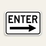 Enter – Right Arrow Sign 18×12 Inch (Red)