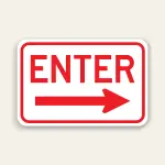 Enter – Right Arrow Sign 18×12 Inch (Red)