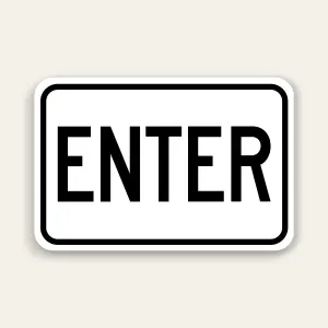 ENTER Sign 18×12 Inch (Black)