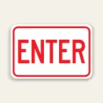 ENTER Sign 18×12 Inch (Red)