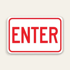 ENTER Sign 18×12 Inch (Red)