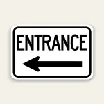 Entrance – Left Arrow Sign 18×12 Inch (Black)