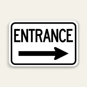 Entrance – Right Arrow Sign 18×12 Inch (Black)