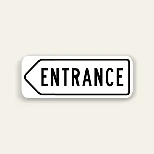 Entrance – left Arrow Sign 32×12 Inch