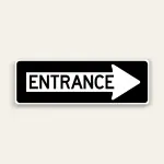 Entrance – Rightt Arrow Sign 36×12 Inch (Black)