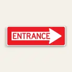 Entrance – Right Arrow Sign 36×12 Inch (Red)