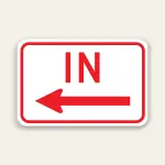 IN – Left Arrow Entrance Sign 18×12 Inch (Red)