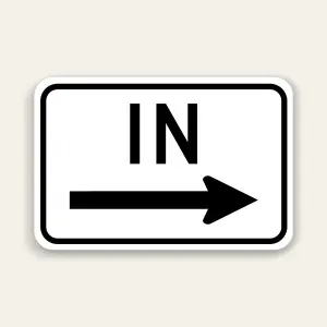 IN – Right Arrow Entrance Sign 18×12 Inch (Black)