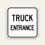 Truck Entrance Sign 24×24 Inch (Black)