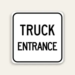 Truck Entrance Sign 24×24 Inch (Black)