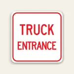 Truck Entrance Sign 24×24 Inch (Red)