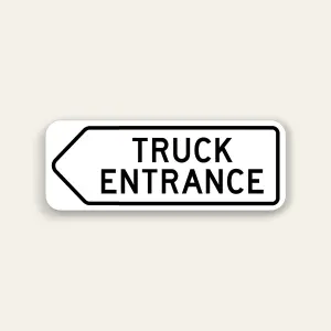 Truck Entrance – Left Arrow Sign 32×12 Inch