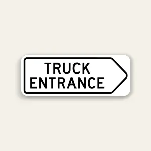 Truck Entrance – Right Arrow Sign 32×12 Inch