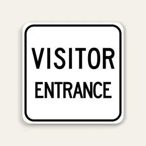 Visitor Entrance Sign 24×24 Inch (Black)