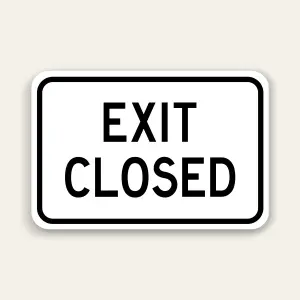 Exit Closed Sign 18×12 Inch (Black)
