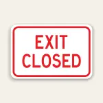 Exit Closed Sign 18×12 Inch (Red)