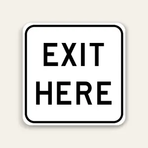 Exit Here Sign 24×24 Inch (Black)