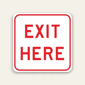Exit Here Sign 24×24 Inch (Red)