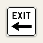 EXIT – Left Arrow Sign 24×24 Inch (Black)