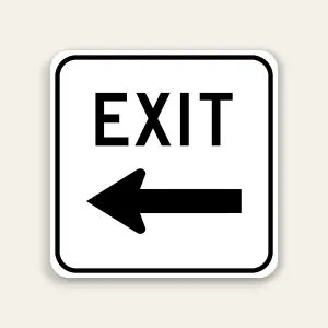 EXIT – Left Arrow Sign 24×24 Inch (Black)