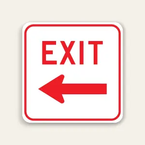 EXIT – Left Arrow Sign 24×24 Inch (Red)