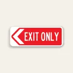 Exit Only – Left Arrow Sign 32×12 Inch (Red)