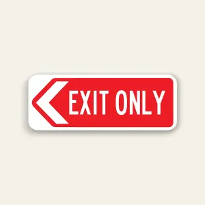Exit Only – Left Arrow Sign 32×12 Inch (Red)
