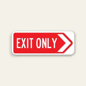 Exit Only – Right Arrow Sign 32×12 Inch (Red)