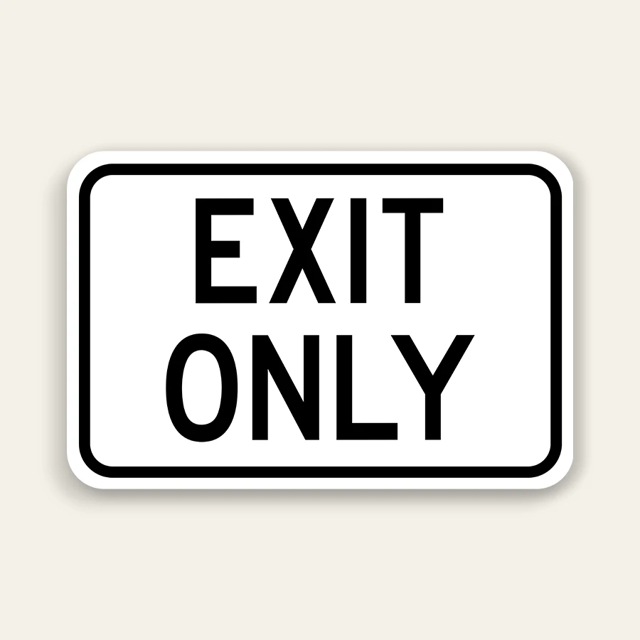 Exit Only Sign 18×12 Inch (Black)