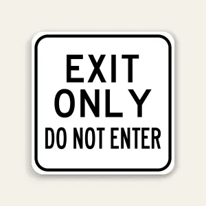 Exit Only – Do Not Enter Sign 24×24 Inch (Black)