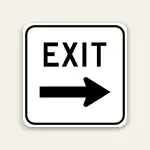 EXIT – Right Arrow Sign 24×24 Inch (Black)