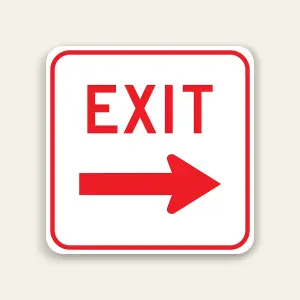 EXIT – Right Arrow Sign 24×24 Inch (Red)