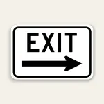 EXIT – Right Arrow Sign 12×18 Inch (Black)