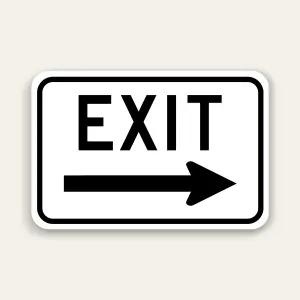 EXIT – Right Arrow Sign 12×18 Inch (Black)