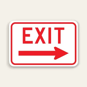 EXIT – Right Arrow Sign 12×18 Inch (Red)