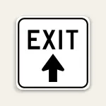 EXIT – Up Arrow Sign 24×24 Inch (Black)