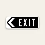 EXIT – Left Arrow Sign 32×12 Inch (Black)