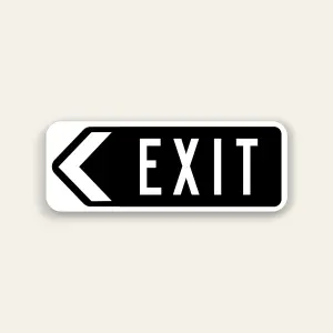 EXIT – Left Arrow Sign 32×12 Inch (Black)