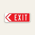 EXIT – Left Arrow Sign 32×12 Inch (Red)