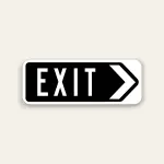 EXIT – Right Arrow Sign 32×12 Inch (Black)