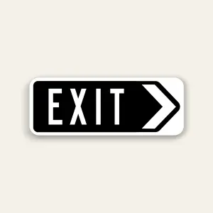 EXIT – Right Arrow Sign 32×12 Inch (Black)