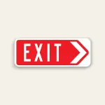 EXIT – Right Arrow Sign 32×12 Inch (Red)